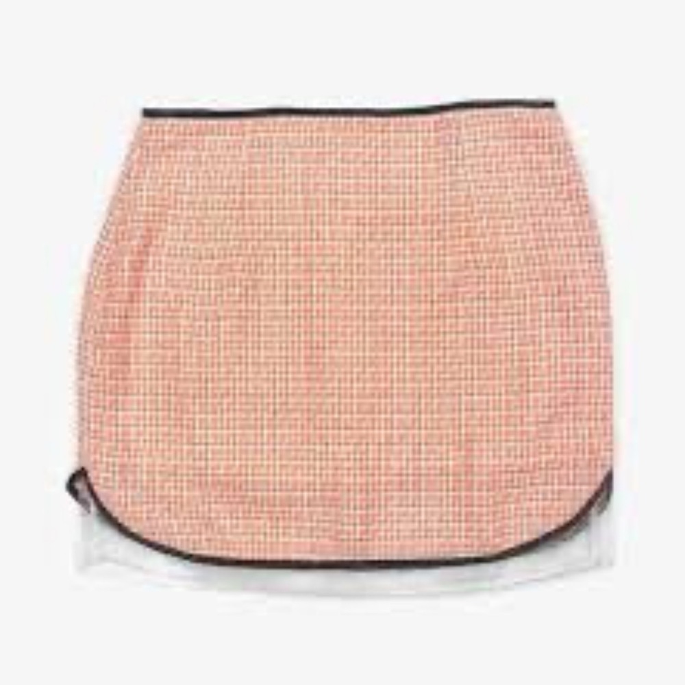 Line & Dot Red Checkered Mini Skirt